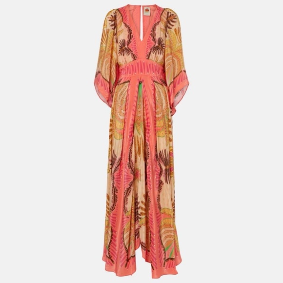 FARM Rio Sand Palms Scarf Maxi Dress Medium - Picture 2 of 16